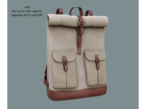 Realistic Traveler bakpack Model 3D