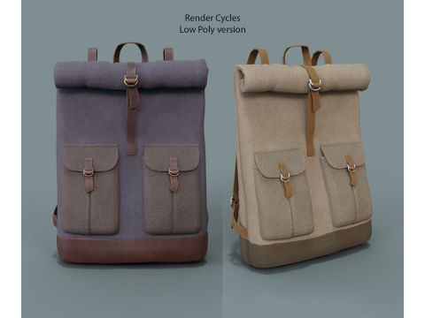 Realistic Traveler bakpack Model 3D