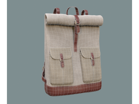 Realistic Traveler bakpack Model 3D