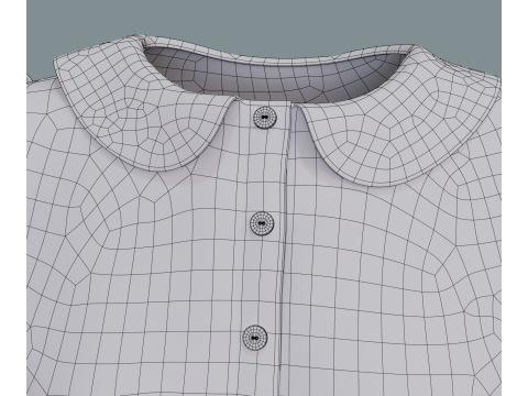 Retro floral dress Model 3D