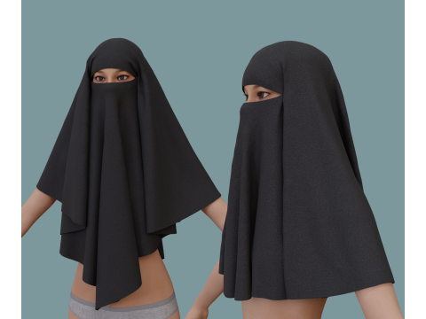 Muslim Niqab 3D Model