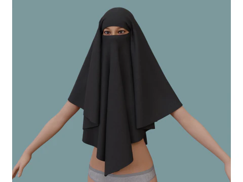 Muslim Niqab 3D Model