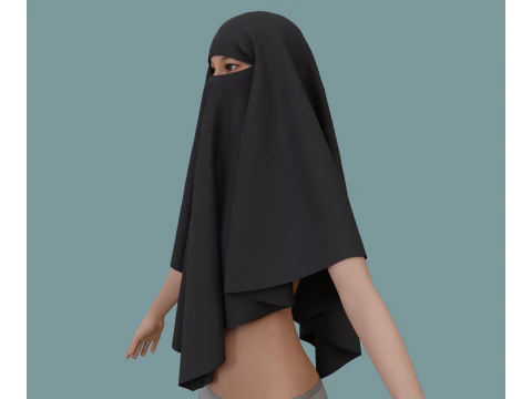 Muslim Niqab 3D Model
