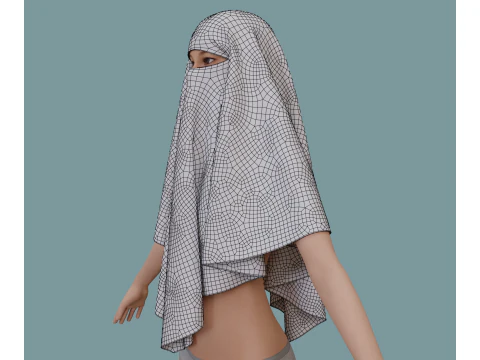 Muslim Niqab 3D Model