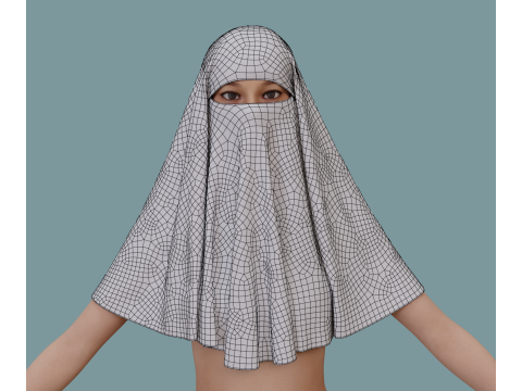 Muslim Niqab 3D Model