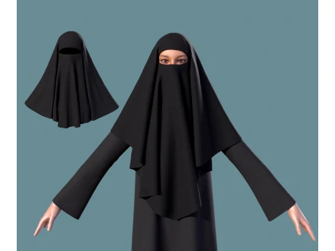 무슬림 니캅 3D 모델