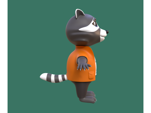 Cartoon raccoon in clothes 3D Модель