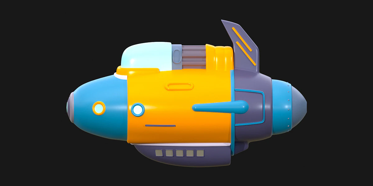 Navio de desenho animado Modelo 3D .c4d .max .obj .3ds .fbx .stl .blend 