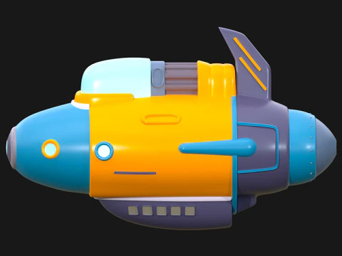 Navio de desenho animado Modelo 3D