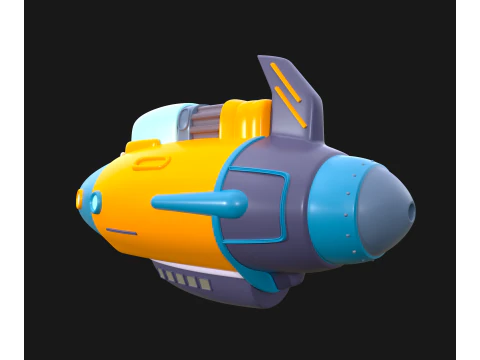 Navio de desenho animado Modelo 3D