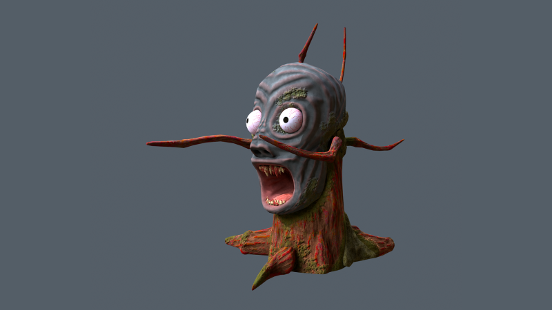 Stump monster 3D Модель .c4d .max .obj .3ds .fbx .stl .blend 
