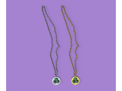 Pendant with trefoil made of machite 3Dモデル
