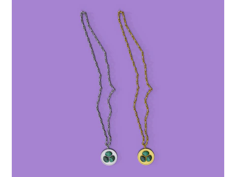 Pendant with trefoil made of machite 3D Model