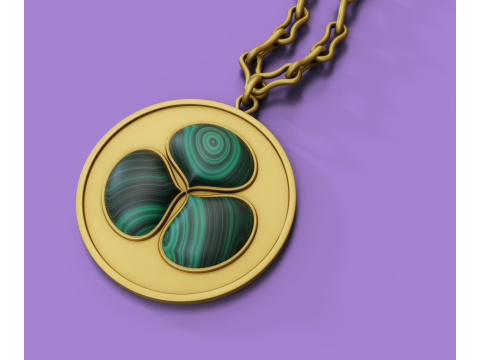 Pendant with trefoil made of machite 3Dモデル