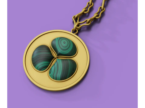 Pendant with trefoil made of machite 3D Model