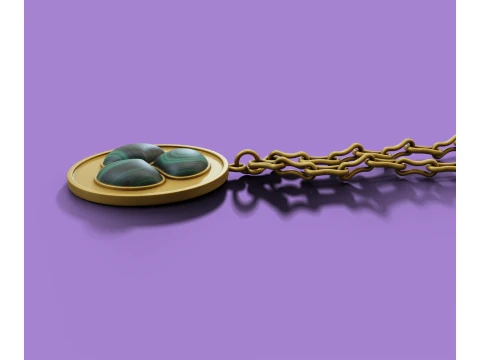 Pendant with trefoil made of machite 3D Model