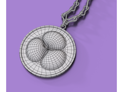 Pendant with trefoil made of machite 3Dモデル