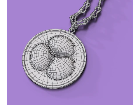 Pendant with trefoil made of machite 3D Model