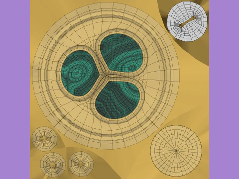 Pendant with trefoil made of machite 3D Model