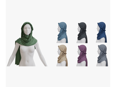 Long arabian scarf 3D Model