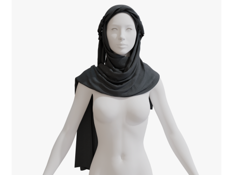 Long arabian scarf 3D 모델