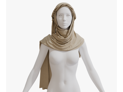 Long arabian scarf 3D 모델
