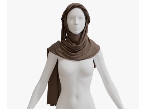 Long arabian scarf 3D Model