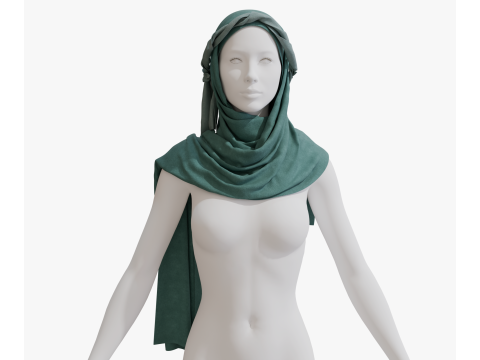 Long arabian scarf 3D 모델