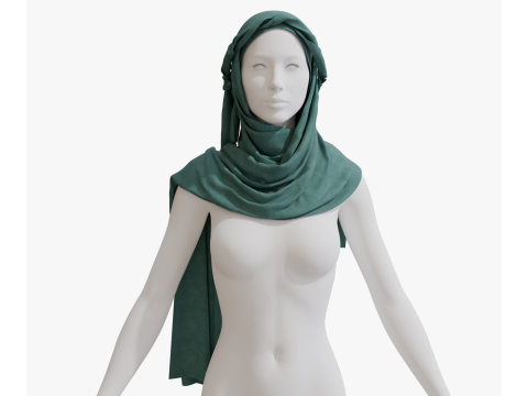 Long arabian scarf 3D 모델