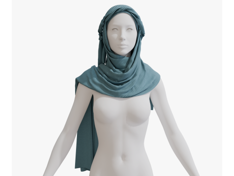 Long arabian scarf 3D 모델