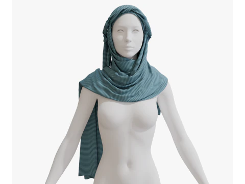 Long arabian scarf 3D Model