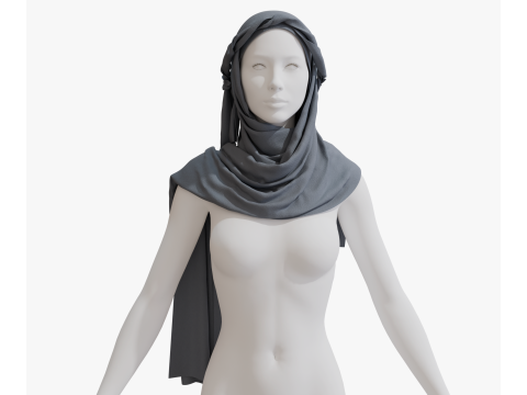 Long arabian scarf 3D 모델