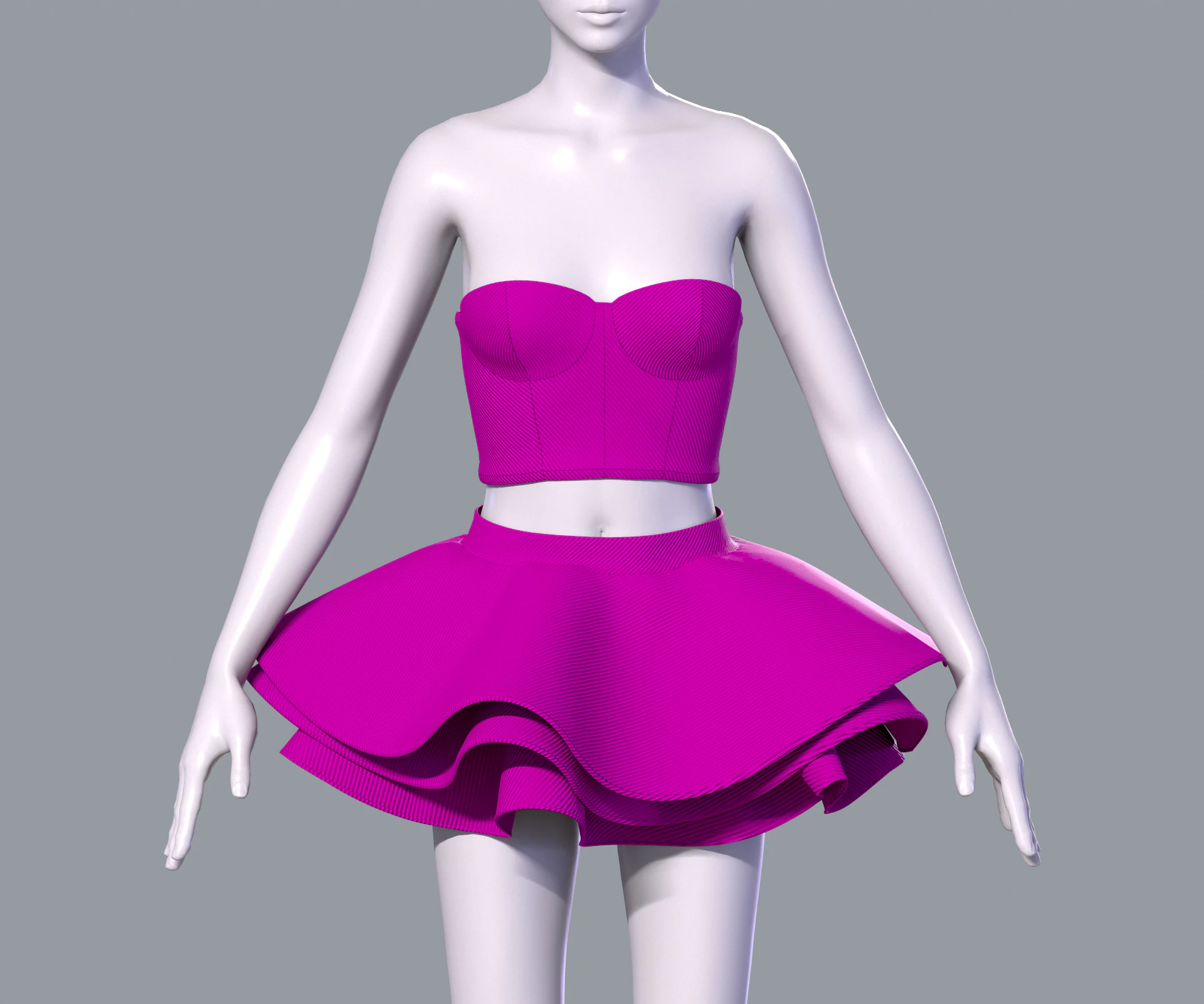 Barbie dress 3D Model .c4d .max .obj .3ds .fbx .stl .blend 