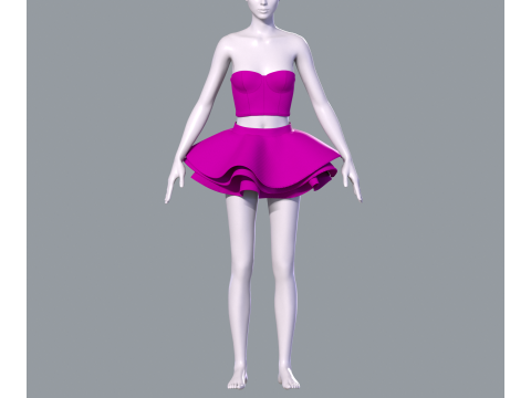 Barbie dress 3D मॉडल