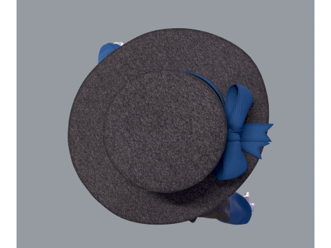 Victorian dress with hat 3D Model