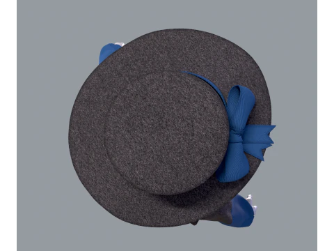 Victorian dress with hat 3D Model