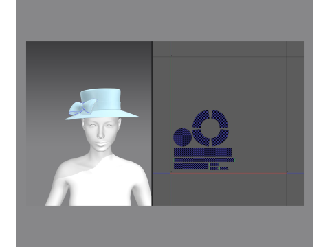 Victorian dress with hat 3D Model