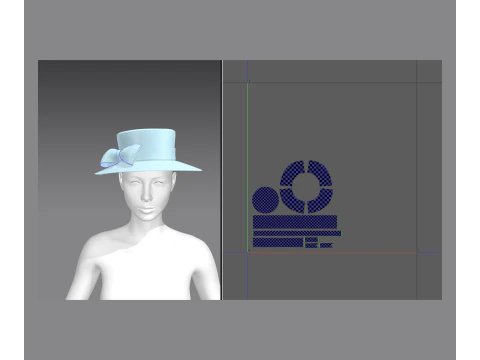 Victorian dress with hat 3D Model