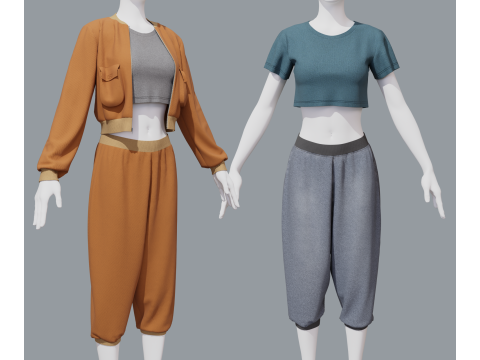 Aladdin women sports costume 3D Модель
