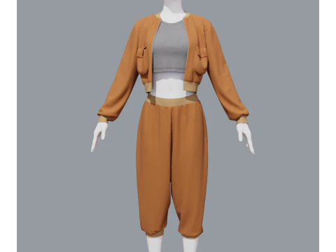 Aladdin women sports costume 3D Model