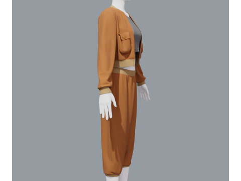 Aladdin women sports costume 3D Model