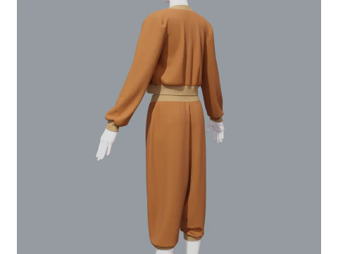 Aladdin women sports costume 3D Model