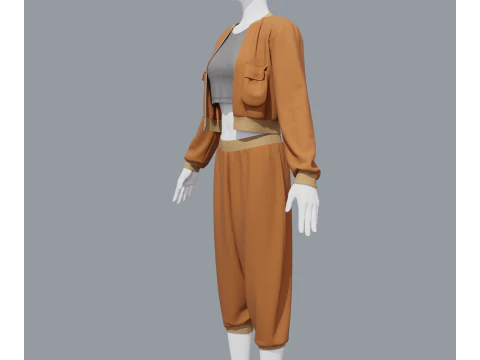 Aladdin women sports costume 3D Model