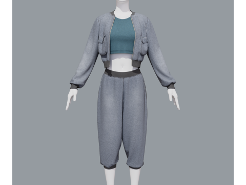 Aladdin women sports costume 3D 모델