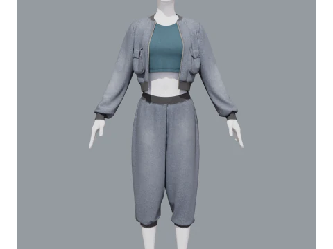 Aladdin women sports costume 3D Model