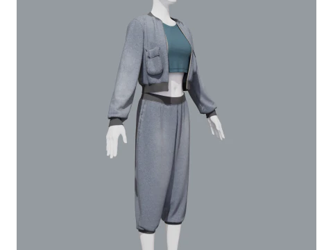 Aladdin women sports costume 3D Model