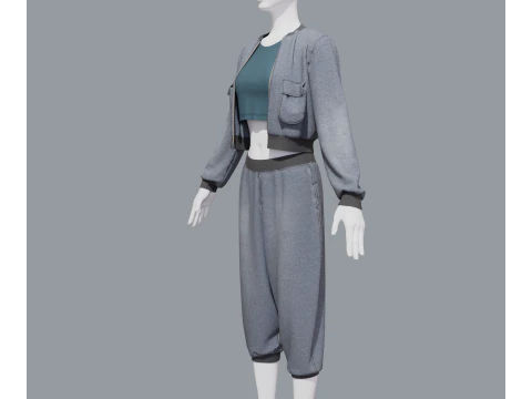 Aladdin women sports costume 3D Model