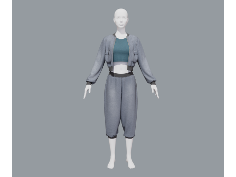 Aladdin women sports costume 3D 모델