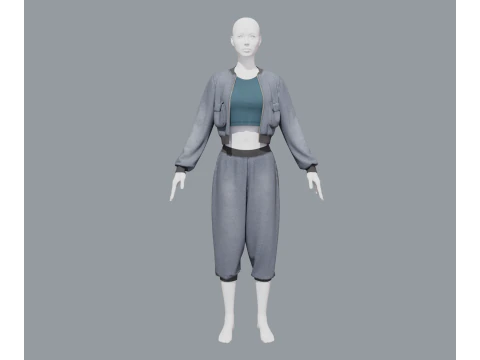 Aladdin women sports costume 3D Model