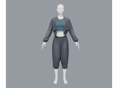 Aladdin women sports costume 3D Model